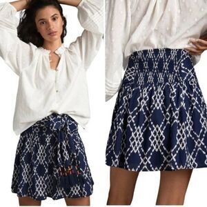 NWT Anthropologie Rimbaud Tie Waist Mini NWT
Skirt in Blue Motif Size M